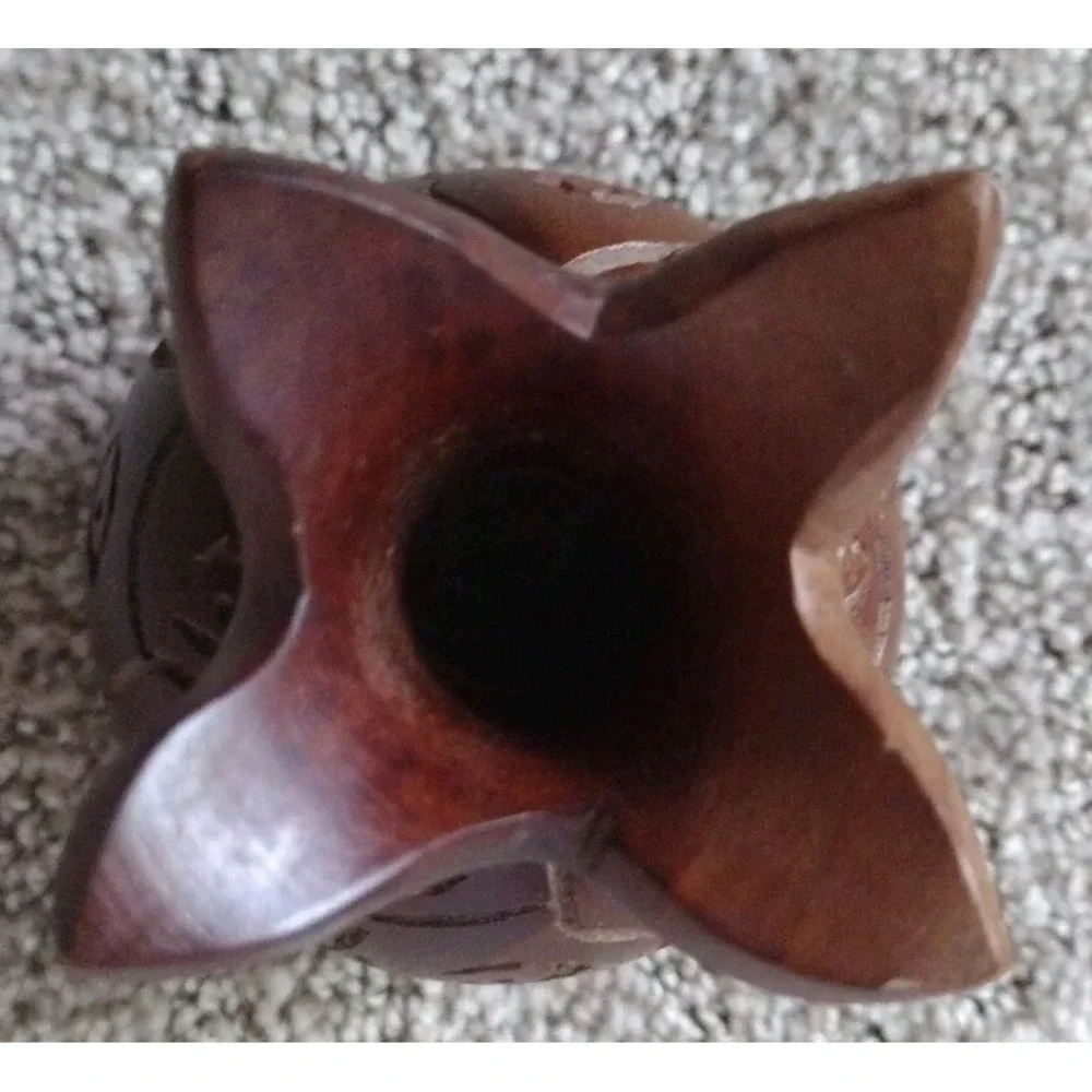 Lot of 2 MCM Wooden Tapered Candlestick Holders 6